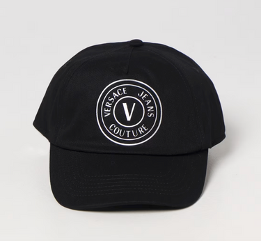 Gorra Versace negra bordado circulo plata bordado